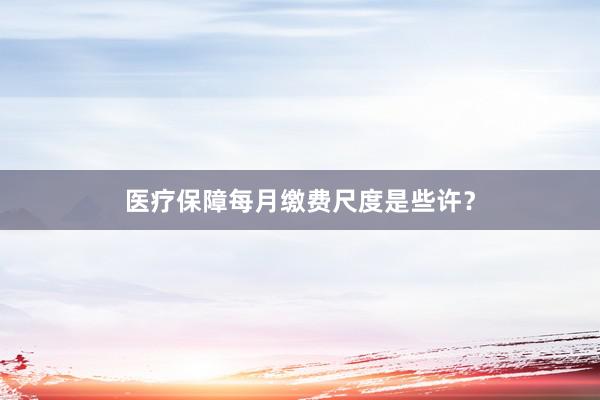 医疗保障每月缴费尺度是些许？