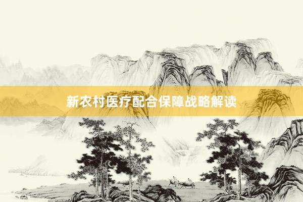 新农村医疗配合保障战略解读