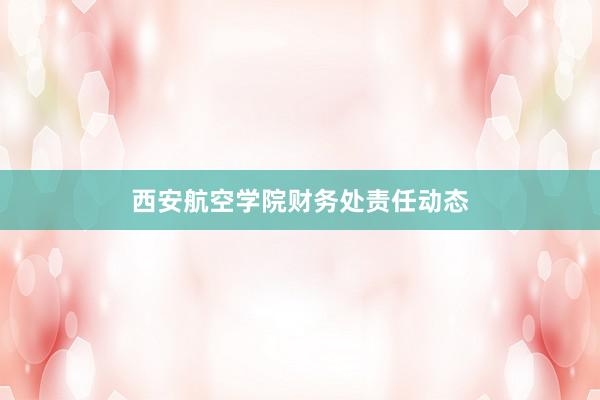 西安航空学院财务处责任动态